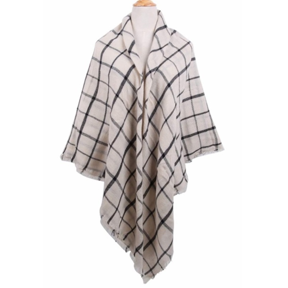 Large Classic Plaid Blanket Oversized Cozy Scarf - Picture 7 of 7